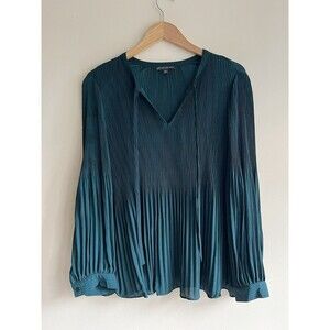 Adrianna Papell Women’s Polka Dot Tunic Blouse Green Size XL